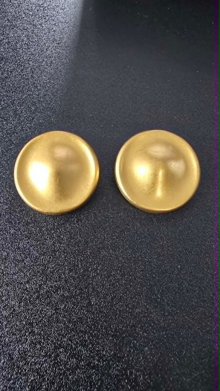 Vintage Monet brushed gold tone dome button post earrings